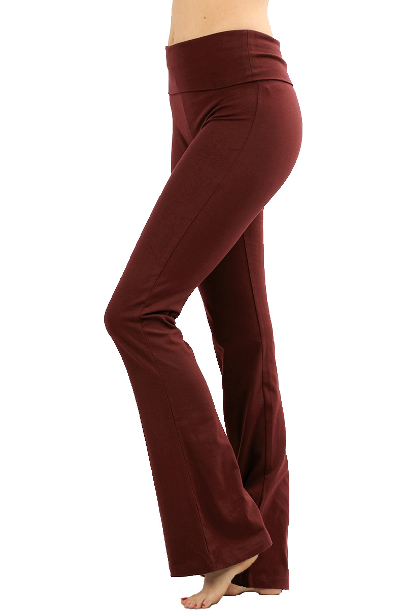 Women Y2K Flare Pants Leggings Low Rise Fold Over Waist Yoga Pants